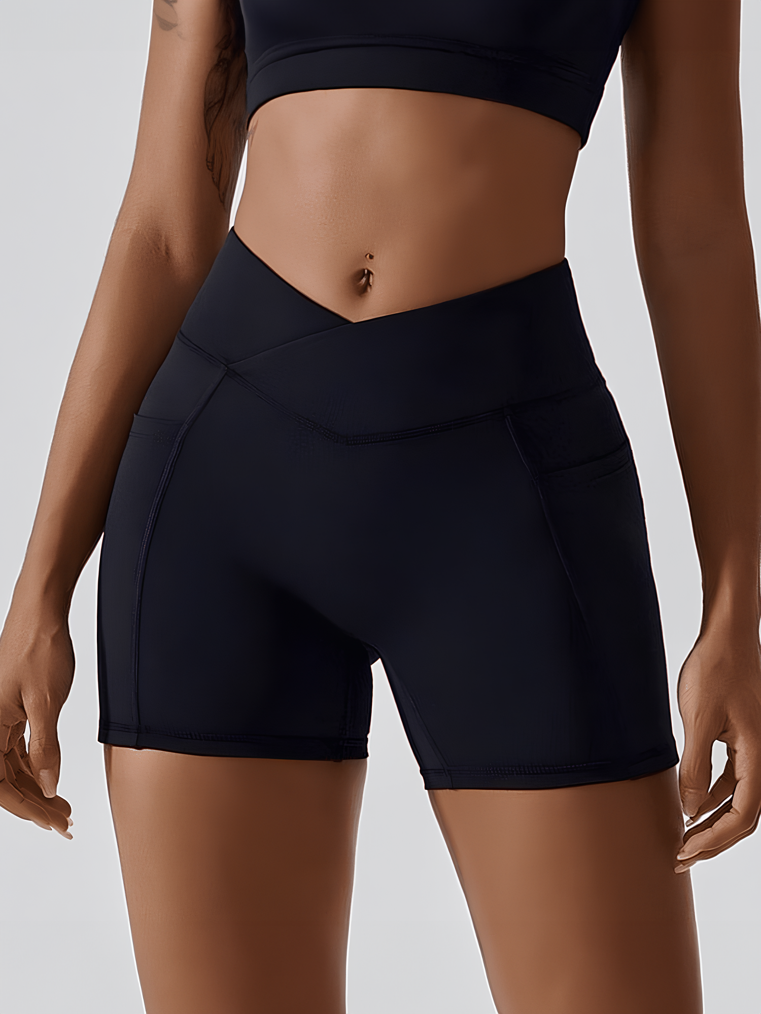 Asymmetrical Breathable Training Shorts with Pockets